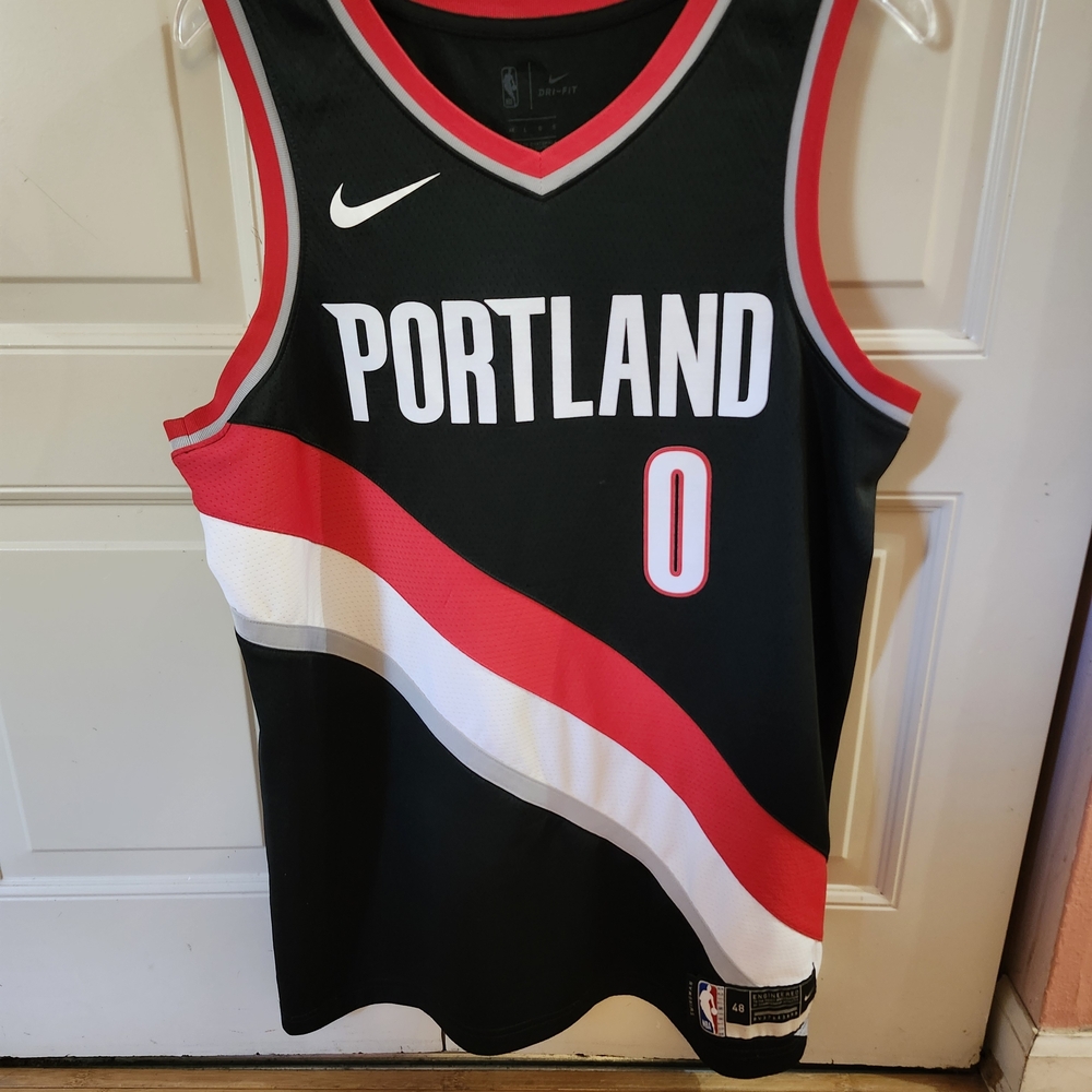 Nike Black and Red Basketball Jersey